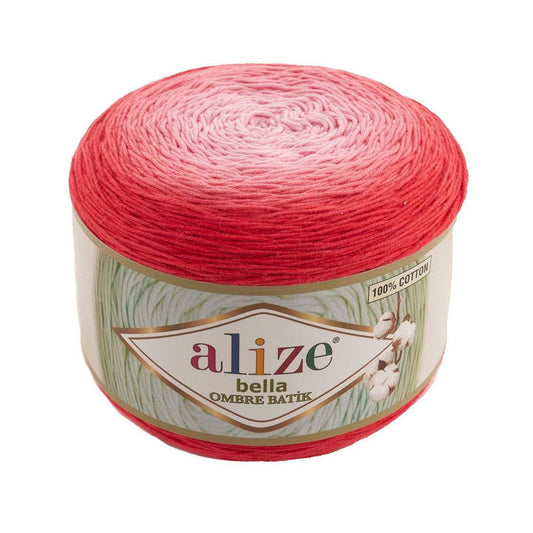 Alize Bella Ombre Bati̇K 100% Cotton Yarn 1 Big Skein 250 gr 900 mt 984 Yards