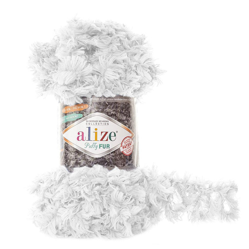 Alize - PUFFY FUR Yarn HAND KNITTING YARN - NO NEEDLES NO HOOKS COLLECTION-100% MICROPOLYESTER