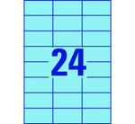 AVERY MULTIPURPOSE LABELS 3449, 70 X 37 MM, BLUE COLOR, 24 LABELS PER SHEET, 100 SHEETS IN A PACK, FOR ALL PRINTERS