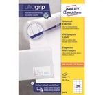 AVERY MULTIPURPOSE LABELS 3474, 70 X 37 MM LABELS, 24 LABELS PER SHEET, 100 SHEETS IN A PACK, FOR ALL PRINTERS