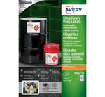 B7651 - AVERY ULTRA RESISTANT LABEL, 38X21MM, 65 LABEL PER SHEET, 20 SHEETS IN A PACK