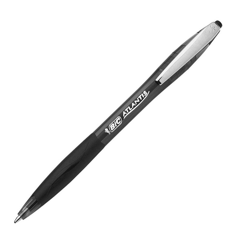 BiC ATLANTIS SOFT BALL PEN MEDIMUM RETRACTABLE - BLACK