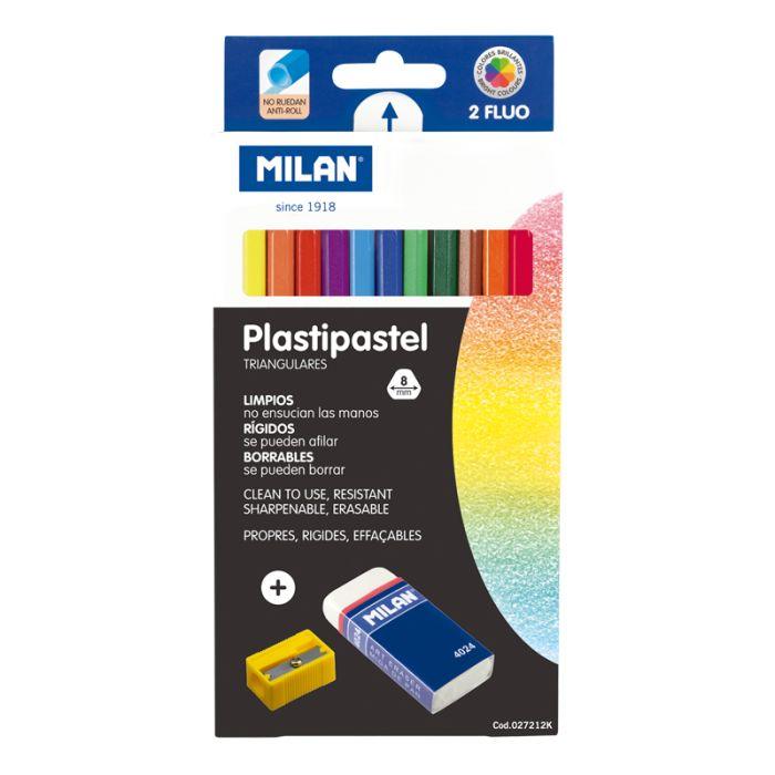 Box 12 Plastipastel + Eraser + Sharpener (with inner tray)