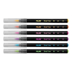 Box 6 Brush Tip FibrePens Fluo Colors