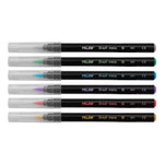 Box 6 Brush Tip FibrePens Metallic Colors