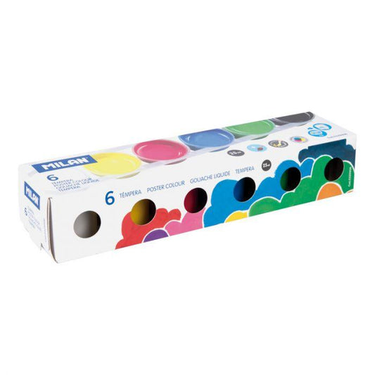 Box 6 Jars 25 ml Poster Paint Assorted Colors