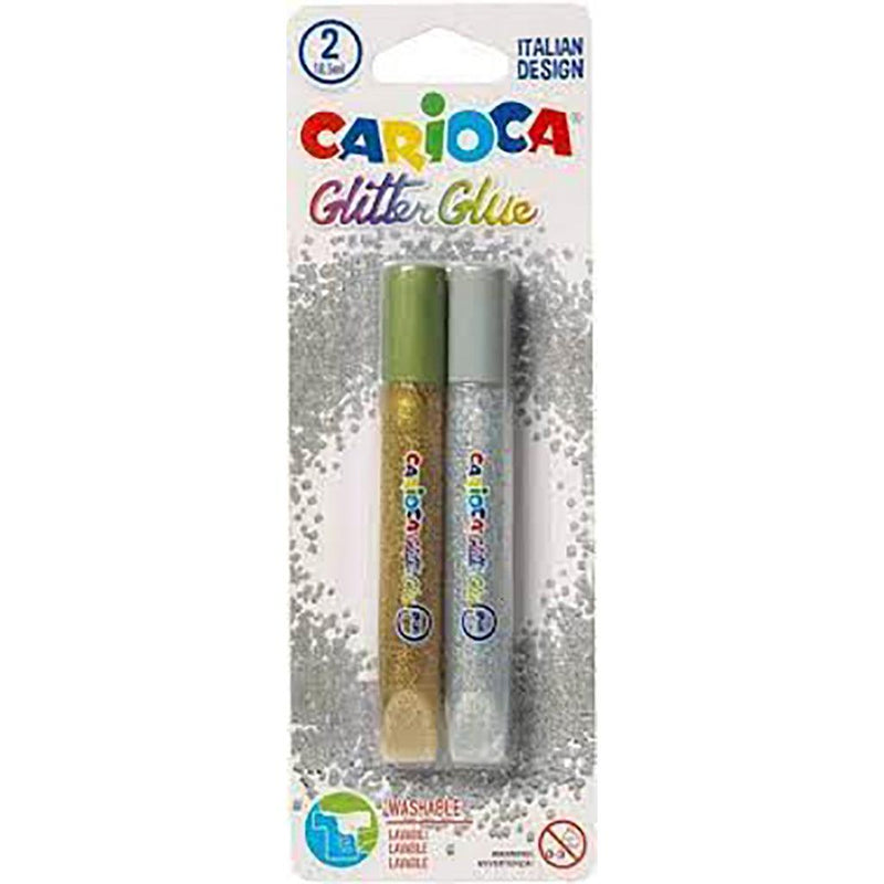 CARIOCA Glitter Glue 2 X 10,5ml Silver & grold Blister