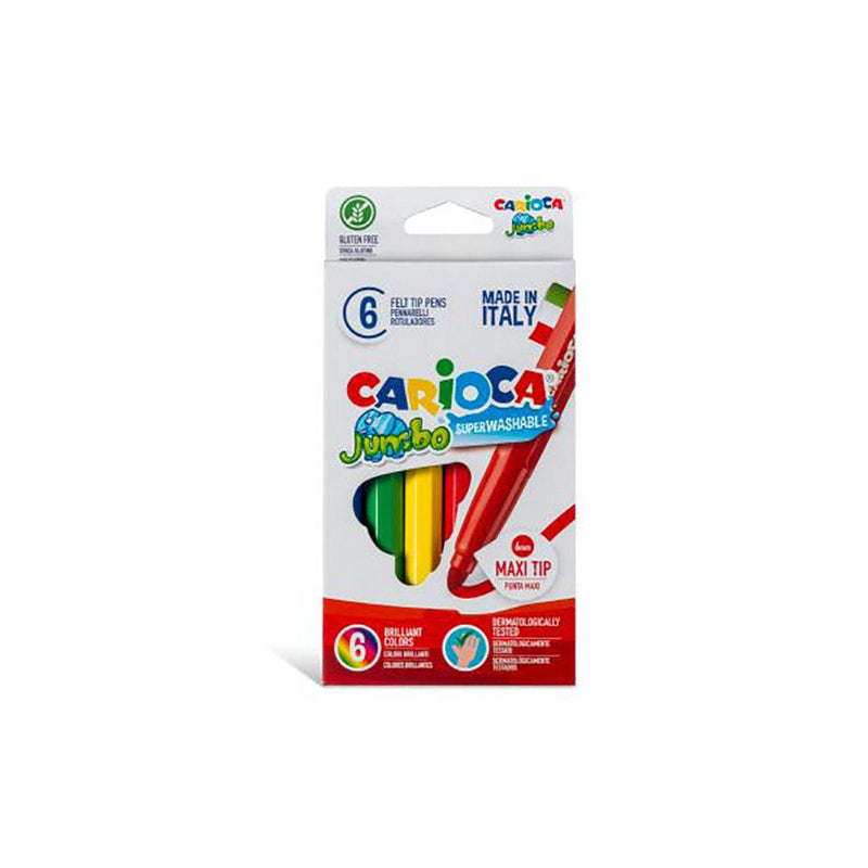 CARIOCA JUMBO BOX FELT TIP PENS, 6 PIECES