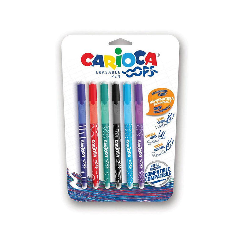 CARIOCA OOPS ERASABLE PEN BLISTER 6PCS ASSORTED