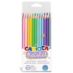 CARIOCA PASTEL COLORED PENCILS PLASTIC BOX 12 PIECES