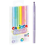 CARIOCA PASTEL PLASTIC BOX FELT TIP PENS 8 PIECES