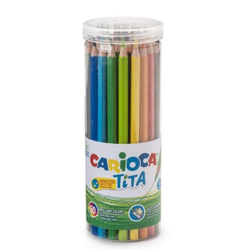 CARIOCA TITA PLASTIC TUBE COLORED PENCILS 50 PIECES