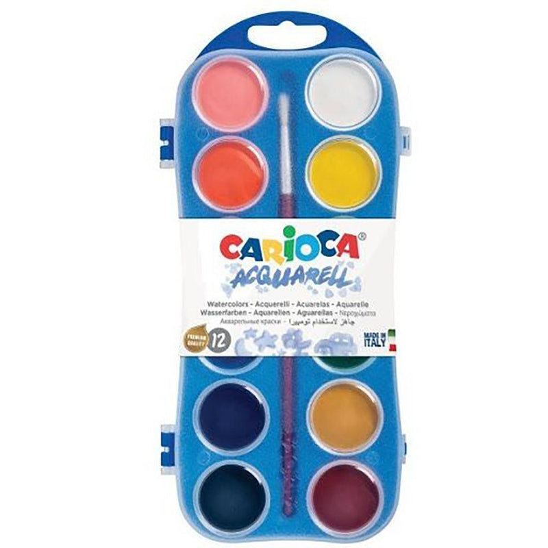 CARIOCA Watercolor Plastic Case 12pcs of30 mm