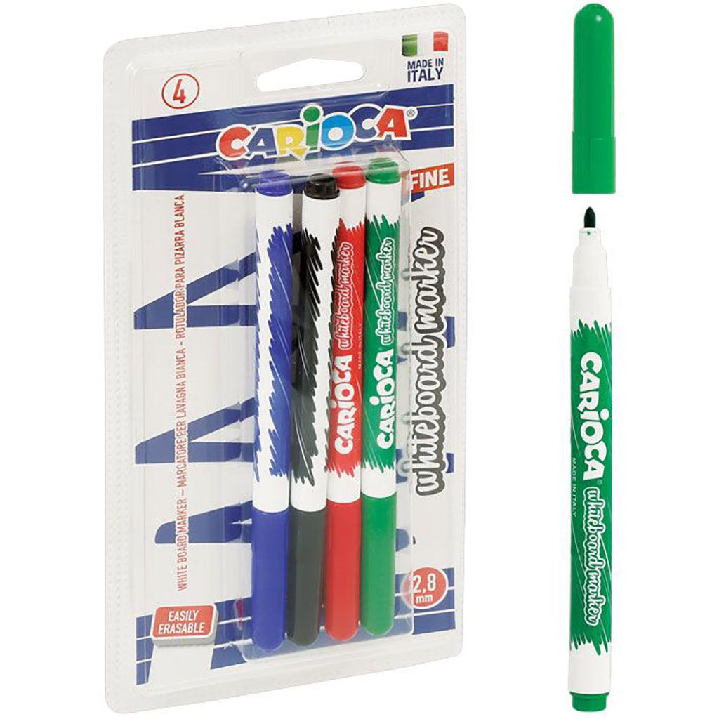 CARIOCA WHITE BOARD MARKER FINETIP 4 PIECES