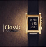 Al Fajr Classic Leather Black LCD Watch: WL-08L