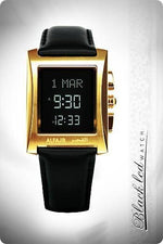 Al Fajr Classic Leather Black LCD Watch: WL-08L