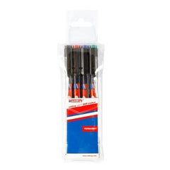 Edding E-141 F/4 S Ohp Permanent Multi-marker with 0.6mm Fine Tip, 4 Pieces, Black/Blue/Red/Green