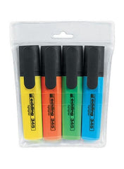 Edding E-345/4 S Highlighters, 4 Pieces, Yellow/Orange/Green/Blue