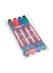 Edding E-360/ 4 S White Board Marker with Bullet Nib, 4 Pieces, Black/Red/Blue/Green