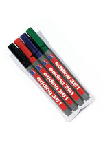 Edding E-361/4 S White Board Marker with Bullet Nib, 4 Pieces, Black, Red, Blue, Green