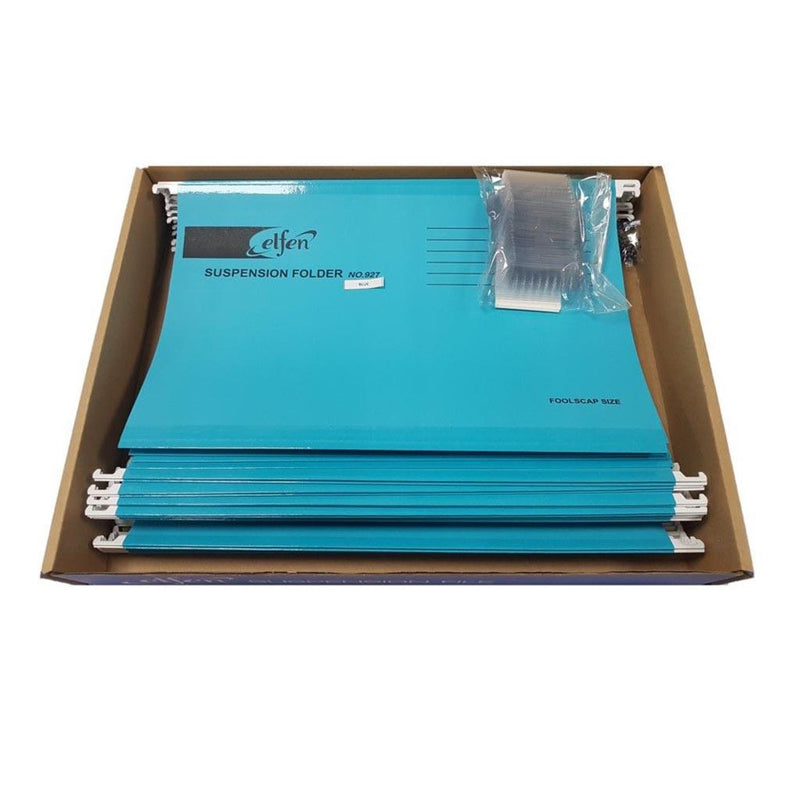 ELFEN 927 DELUXE SUSPENSION FOLDER FULLSCAPE SIZE PACK OF 50 PIECES COLOUR BLUE