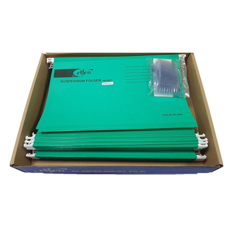 ELFEN 927 DELUXE SUSPENSION FOLDER FULLSCAPE SIZE PACK OF 50 PIECES COLOUR DARK GREEN