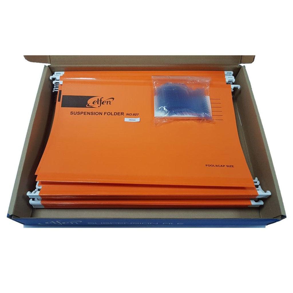 ELFEN 927 DELUXE SUSPENSION FOLDER FULLSCAPE SIZE PACK OF 50 PIECES COLOUR ORANGE