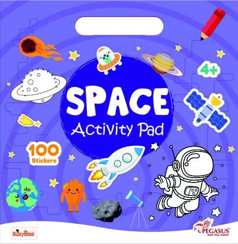 دفتر أنشطة الفضاء مع 100 ملصق – أنشطة تعليمية وتلوين ممتعة للأطفال | انجليزي