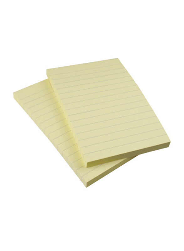 Kores Sticky Lined Notes Pad, 15 x 10cm, 100 Sheets