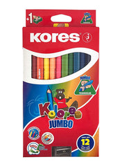 Kores Kolores Jumbo Triangular Colour Pencils, 12 Piece