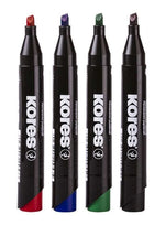 Kores 4-Piece XP2 Permanent Marker Pen with Chisel Tip, 3-5mm