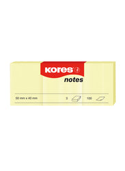 Kores Sticky Notes, 5 x 4cm, 3 Pads x 100 Sheets