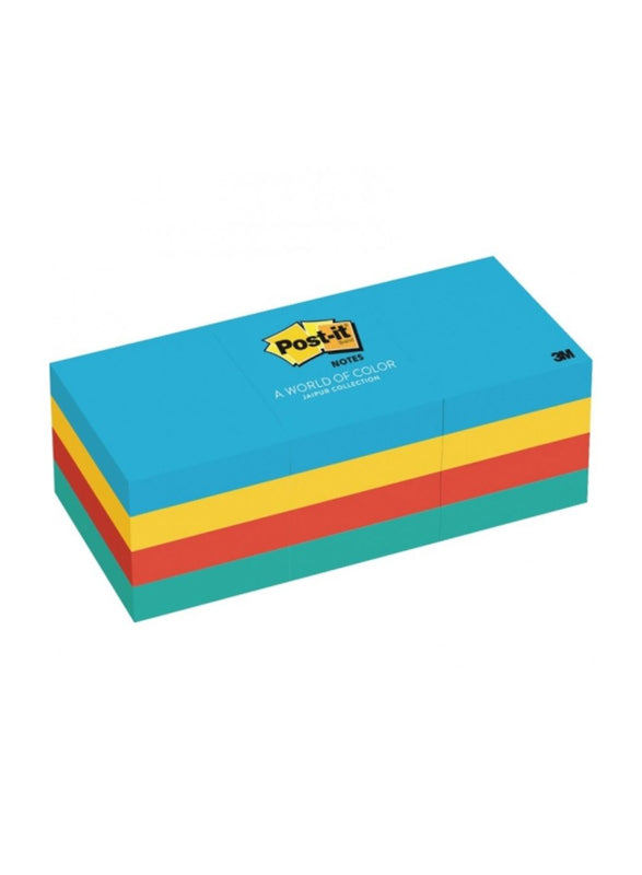 3M Post-it 653-AU Ultra Colors Sticky Notes، 34.9 × 47.6 مم، 12 × 100 ورقة