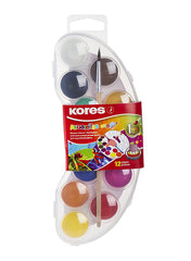 Kores Akuarellos Watercolour Paint Mixing Palette with 12 Colours, 25mm Pads