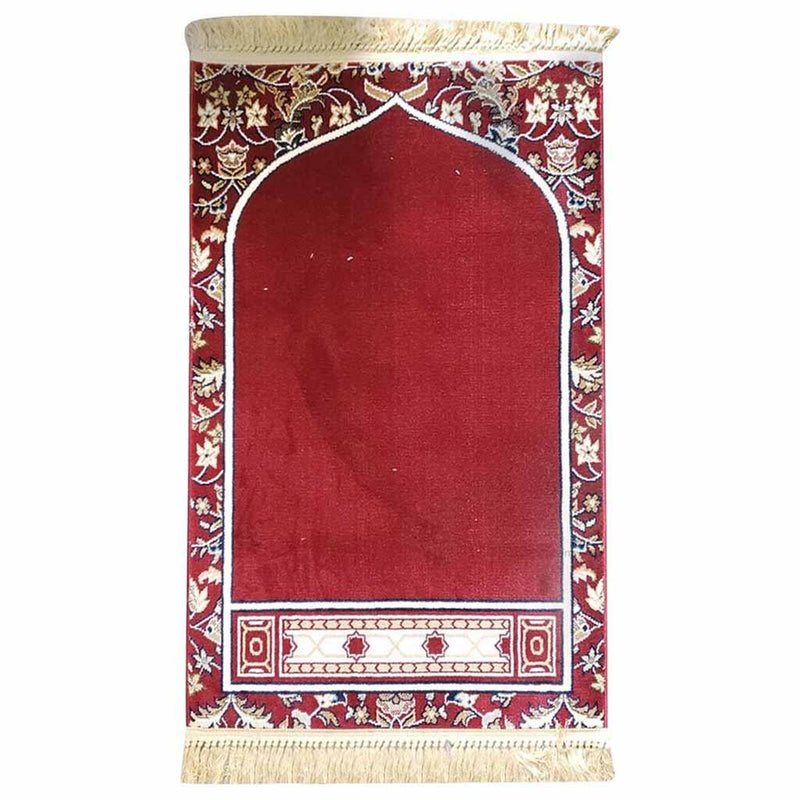 Kids Makkah Imam Prayer Mat Red سجادة اطفال امام مكه احمر