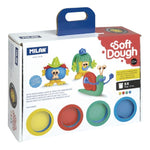 Kit 4 Cans 116 g Soft Dough With Tools Funny Faces