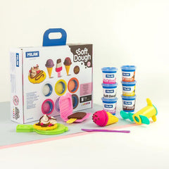 Kit 6 Cans 59 g Soft Dough With Tools Ice creams & Waffles