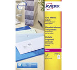 L7563 - AVERY TRANSPARENT ADDRESS LABEL, 99.1X38.1MM, 14 LABELS PER SHEET, 25 SHEETS IN A PACK