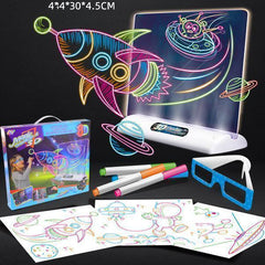 Magic 3D Drawing Board | لوح الرسم السحري مع إضاءة ال اي دي لرسومات ثلاثية الأبعاد