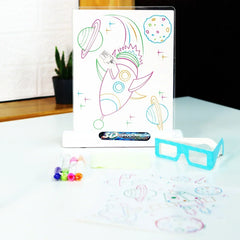 Magic 3D Drawing Board | لوح الرسم السحري مع إضاءة ال اي دي لرسومات ثلاثية الأبعاد