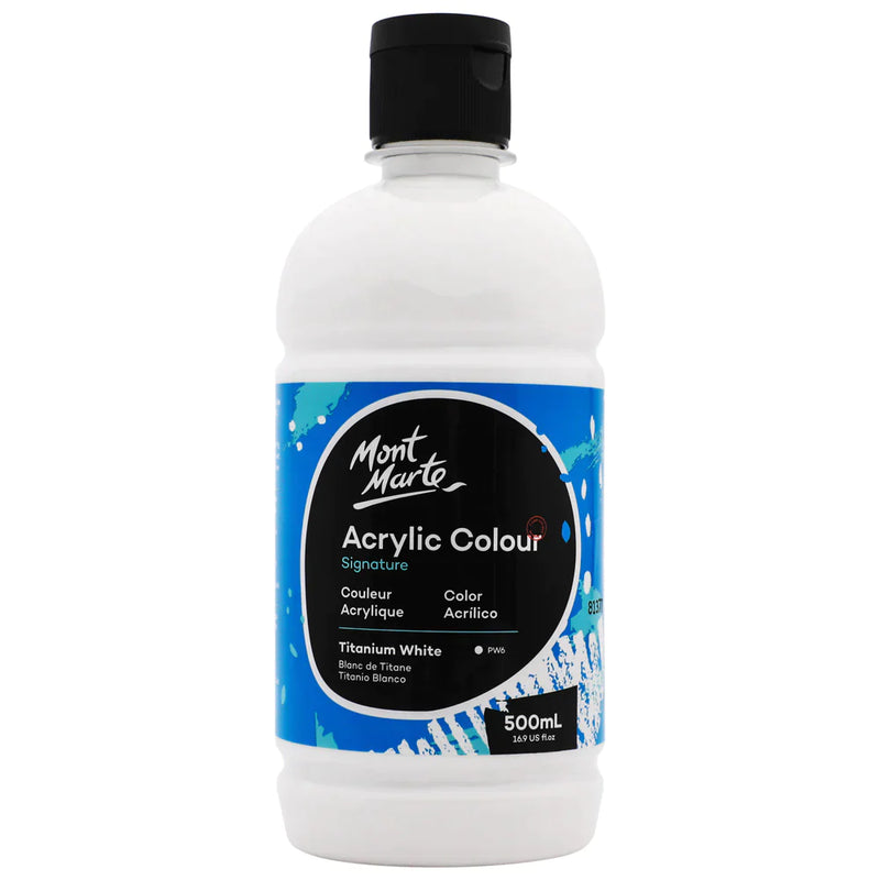 Mont Marte Acrylic Colour Signature 500ml (16.9 US fl.oz) - Titanium White - MSCH5001