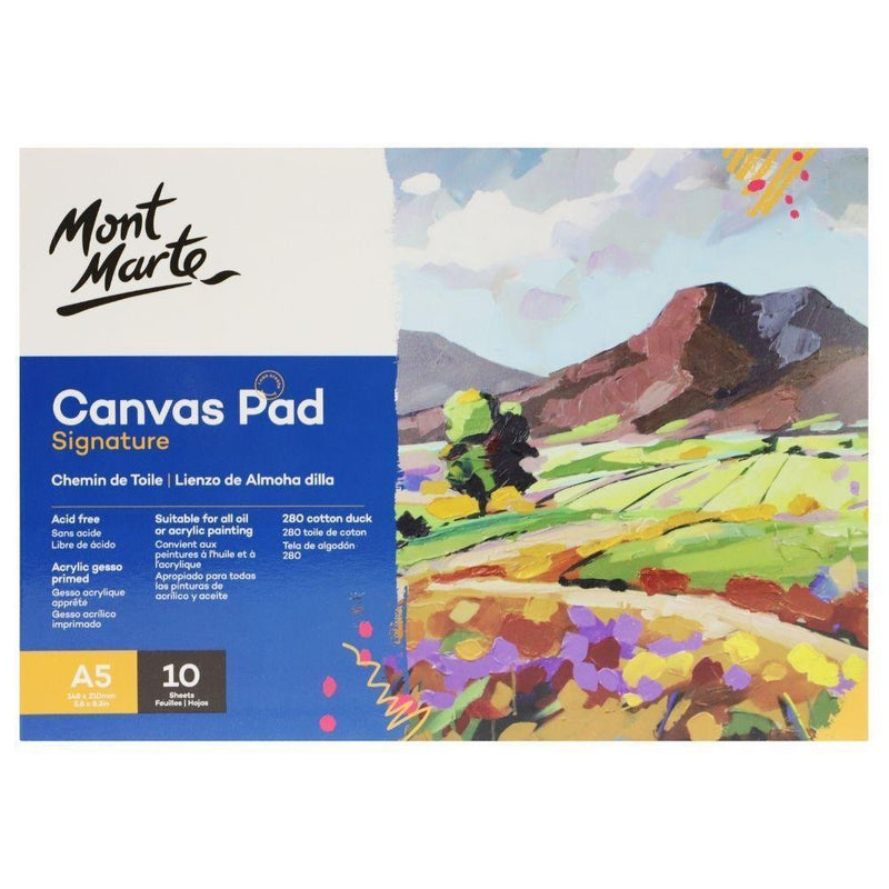 Mont Marte Canvas Pad 280gsm 10 Sheets A5 Painting Paper - 25125625