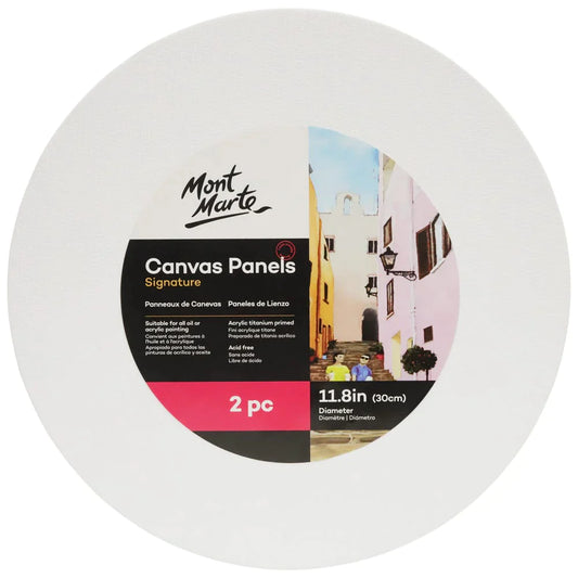 Mont Marte Canvas Panels Round 30cm Pkt of 2 CMPR0030