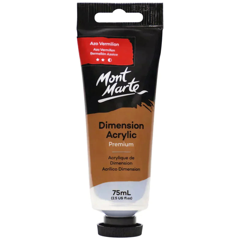 Mont Marte Dimension Acrylic Paint 75ml Tube - Azo Vermillion PMDA0009