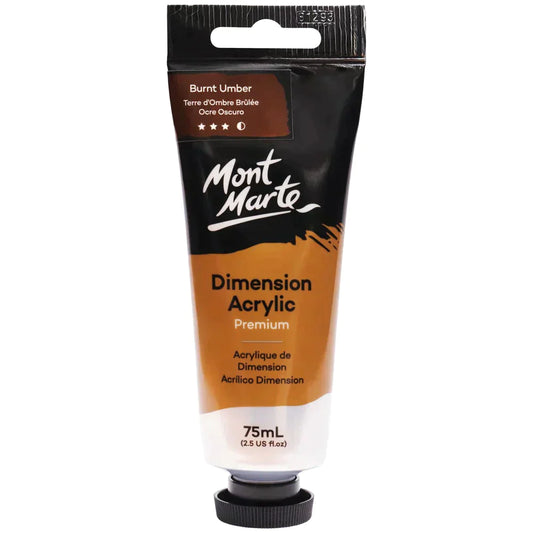 Mont Marte Dimension Acrylic Paint 75ml Tube - Burnt Umber PMDA0036