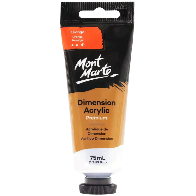 Mont Marte Dimension Acrylic Paint 75ml Tube - Orange PMDA0008