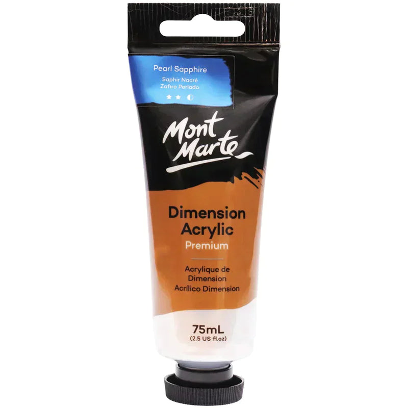 Mont Marte Dimension Acrylic Paint 75ml Tube - Pearl Sapphire PMDA0048