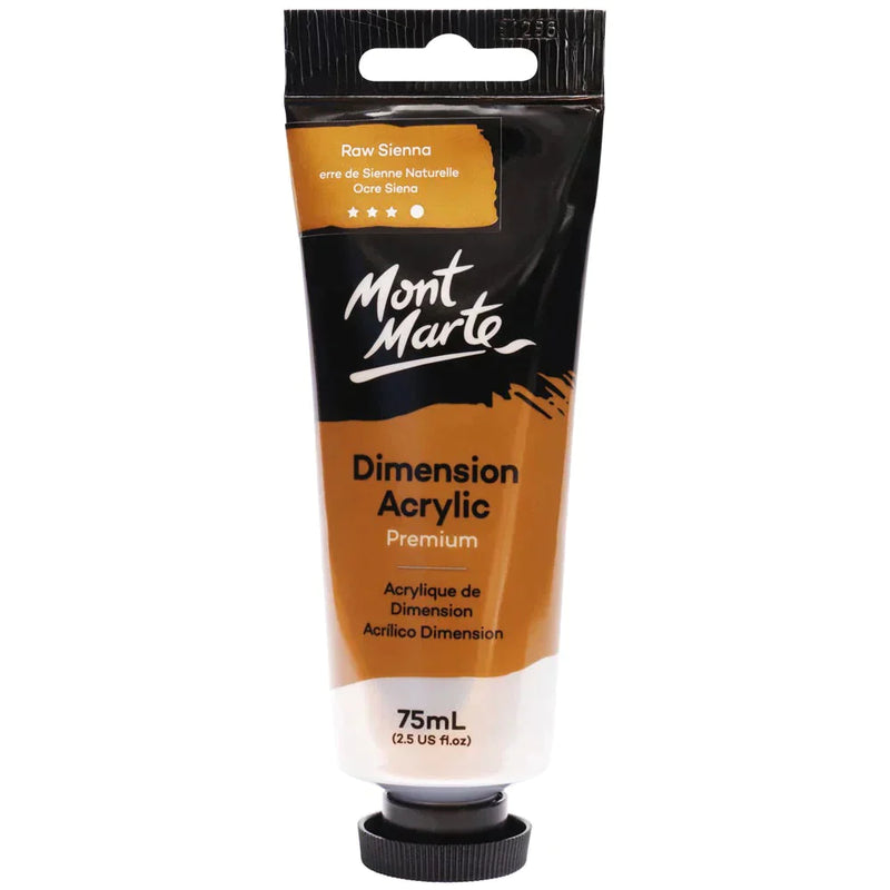 Mont Marte Dimension Acrylic Paint 75ml Tube - Raw Sienna PMDA0032