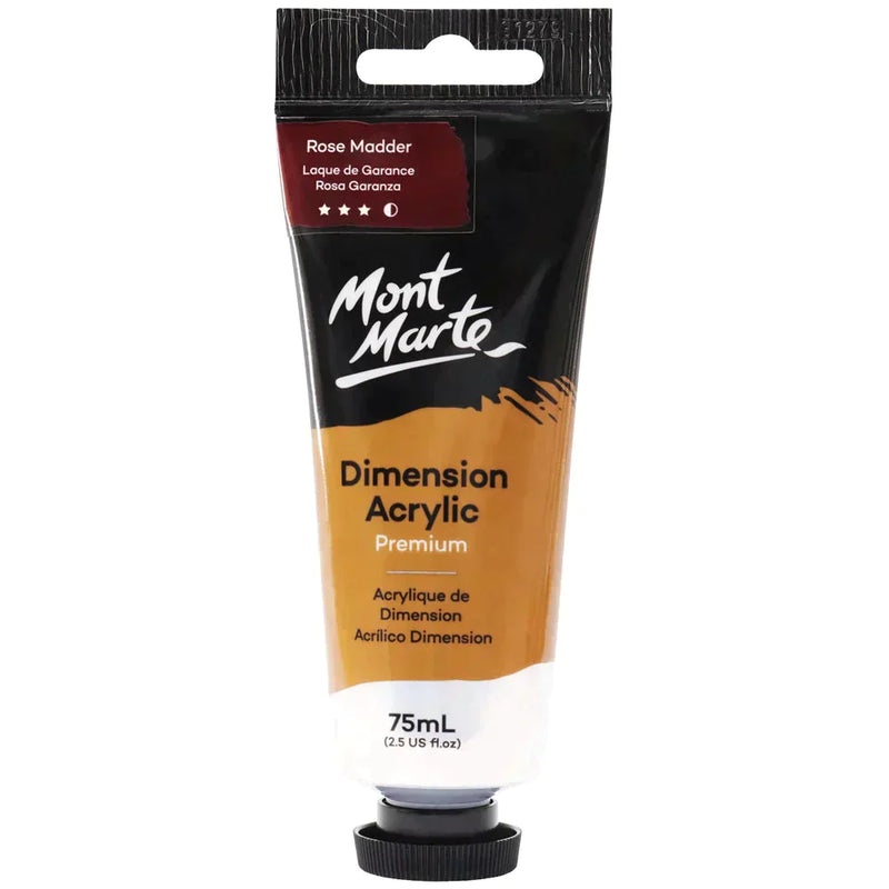 Mont Marte Dimension Acrylic Paint 75ml Tube - Rose Madder PMDA0014