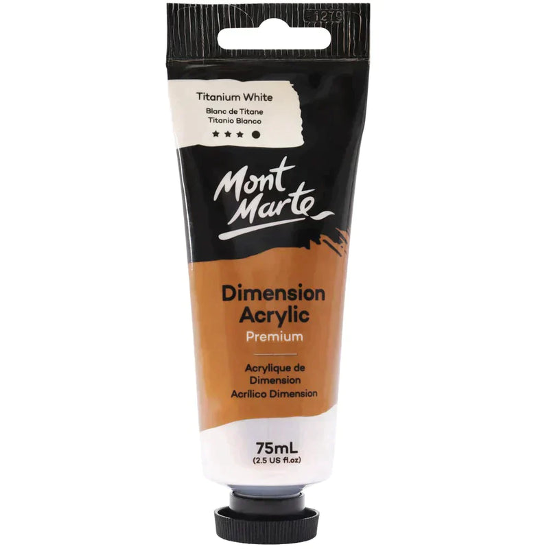 Mont Marte Dimension Acrylic Paint 75ml Tube - Titanium White PMDA0001